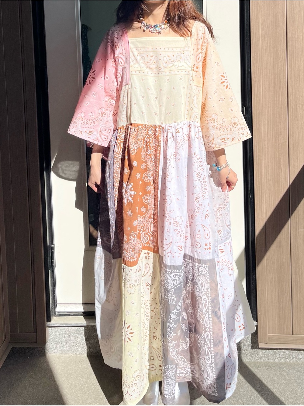 Butter Rose | Handmade Patchwork Bandana Dress | SKU 09275